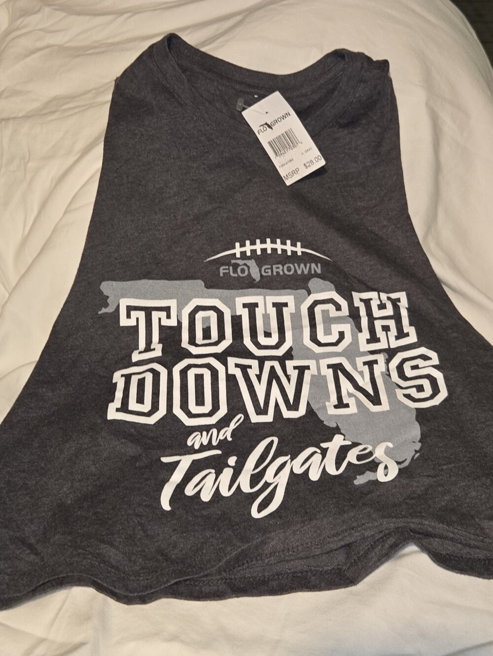 FLOGROWN 'Touchdowns and Tailgates' Racerback Tank Top NWT Juniors Small